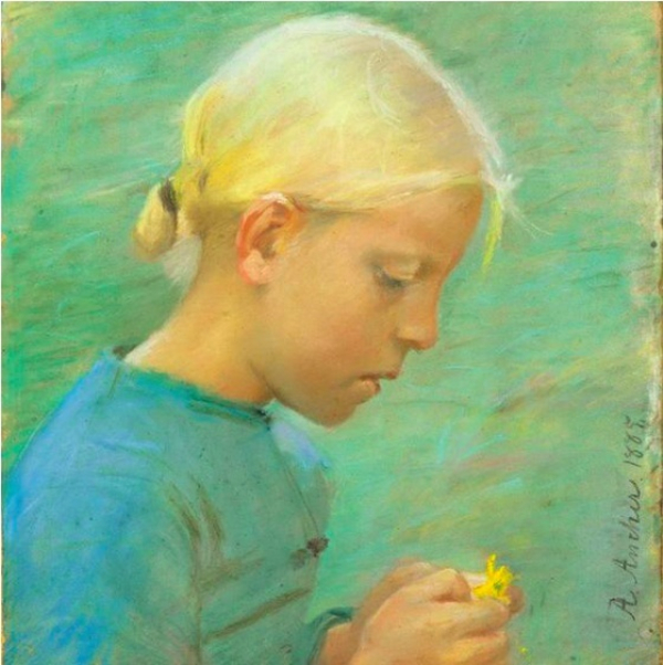 Anna Ancher  Lille pige med blomst